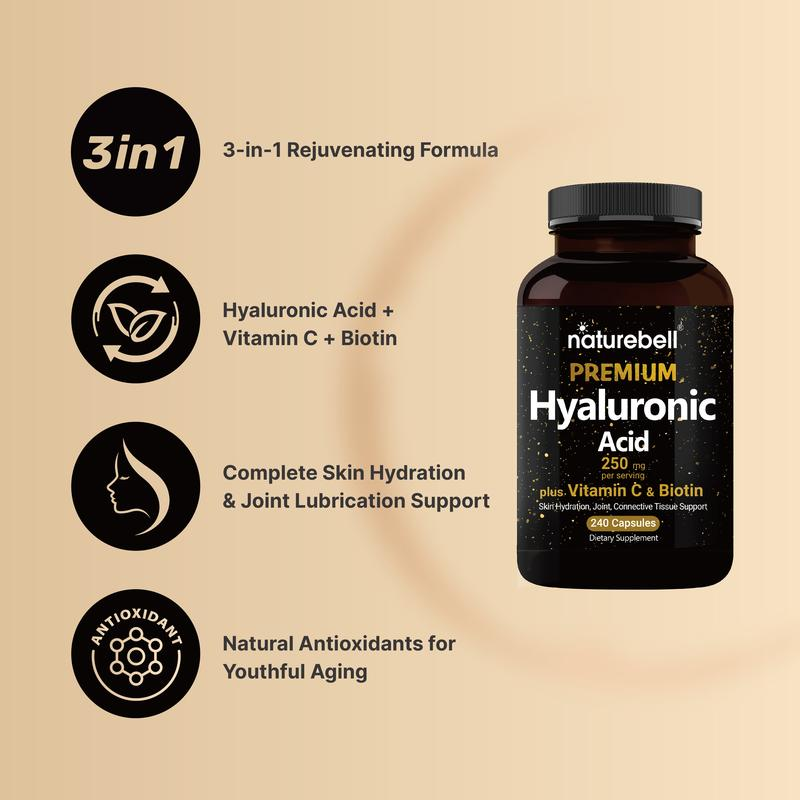Hyaluronic Acid Supplements 250Mg | 240 Capsules