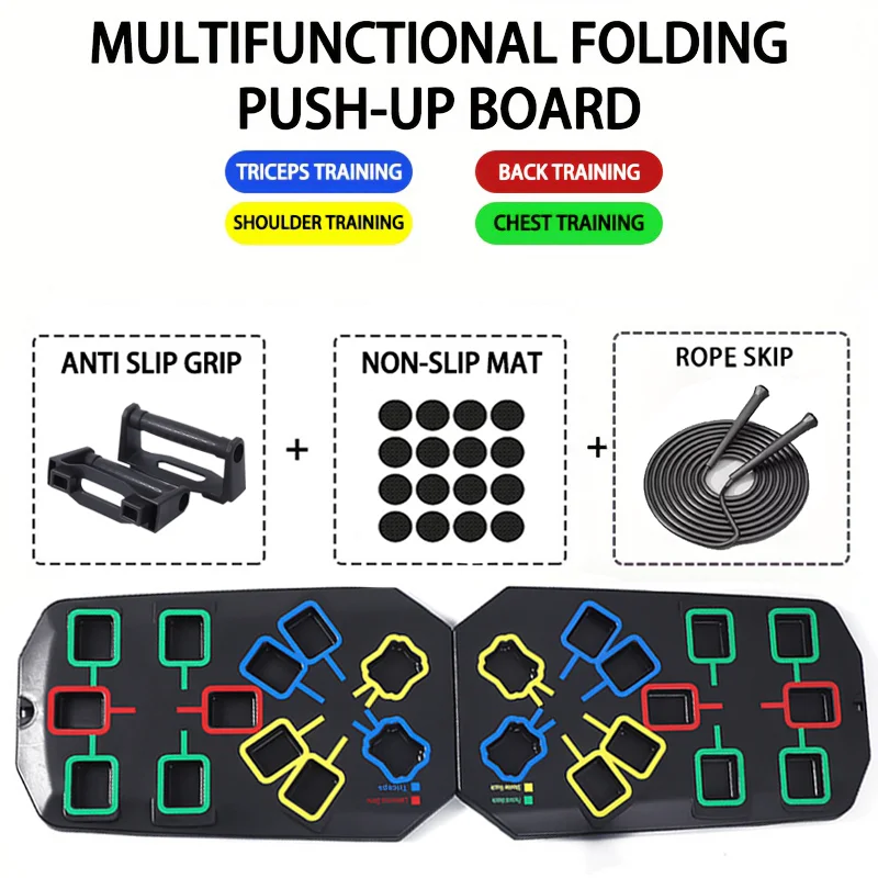 Multifunctional Folding Push up Board Set Bracket Abdominal Muscle Training Equipment Portable Push up Board Exercise Training