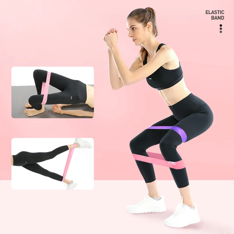 (2Pcs)Li-Ning Women Yoga Elastic Band Strength Training Fitness Buttocks Lifting Stretching Tension Rope AQTU397 AQTU399 AQTU401